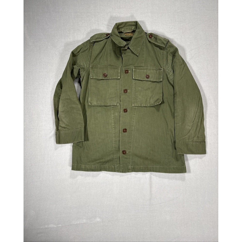 Vintage NV Neirynck Holvoet Lendelede Military Field Jacket Green 1950s